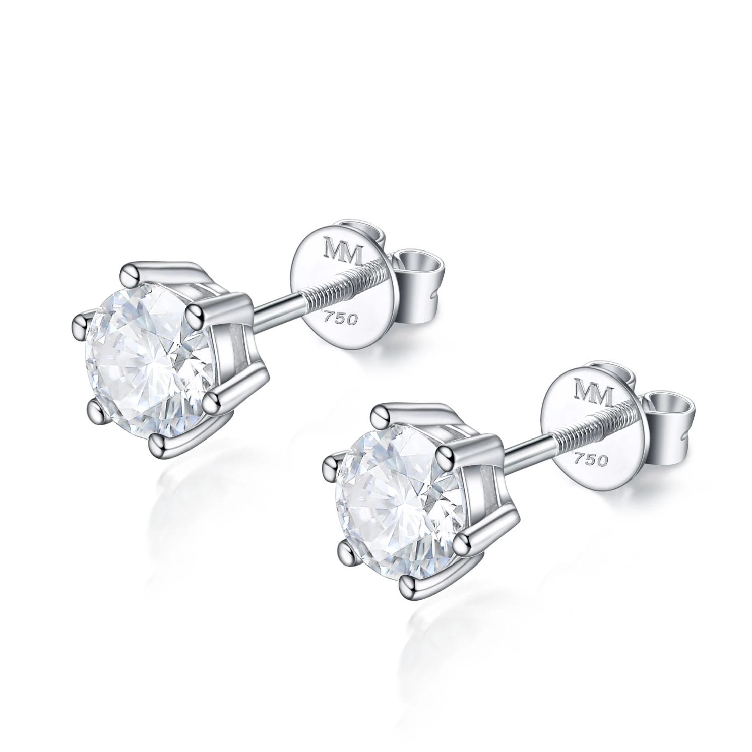 Zephyra - Elegant Screwback Moissanite Stud Earrings Zephyra - Elegant Screwback Moissanite Stud Earrings