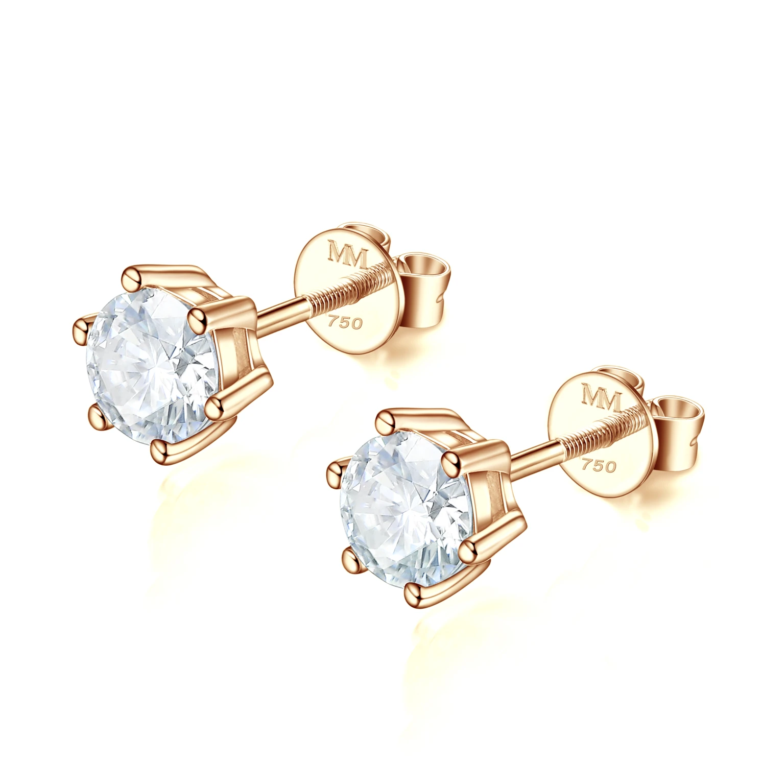 Zephyra - Elegant Screwback Moissanite Stud Earrings Zephyra - Elegant Screwback Moissanite Stud Earrings