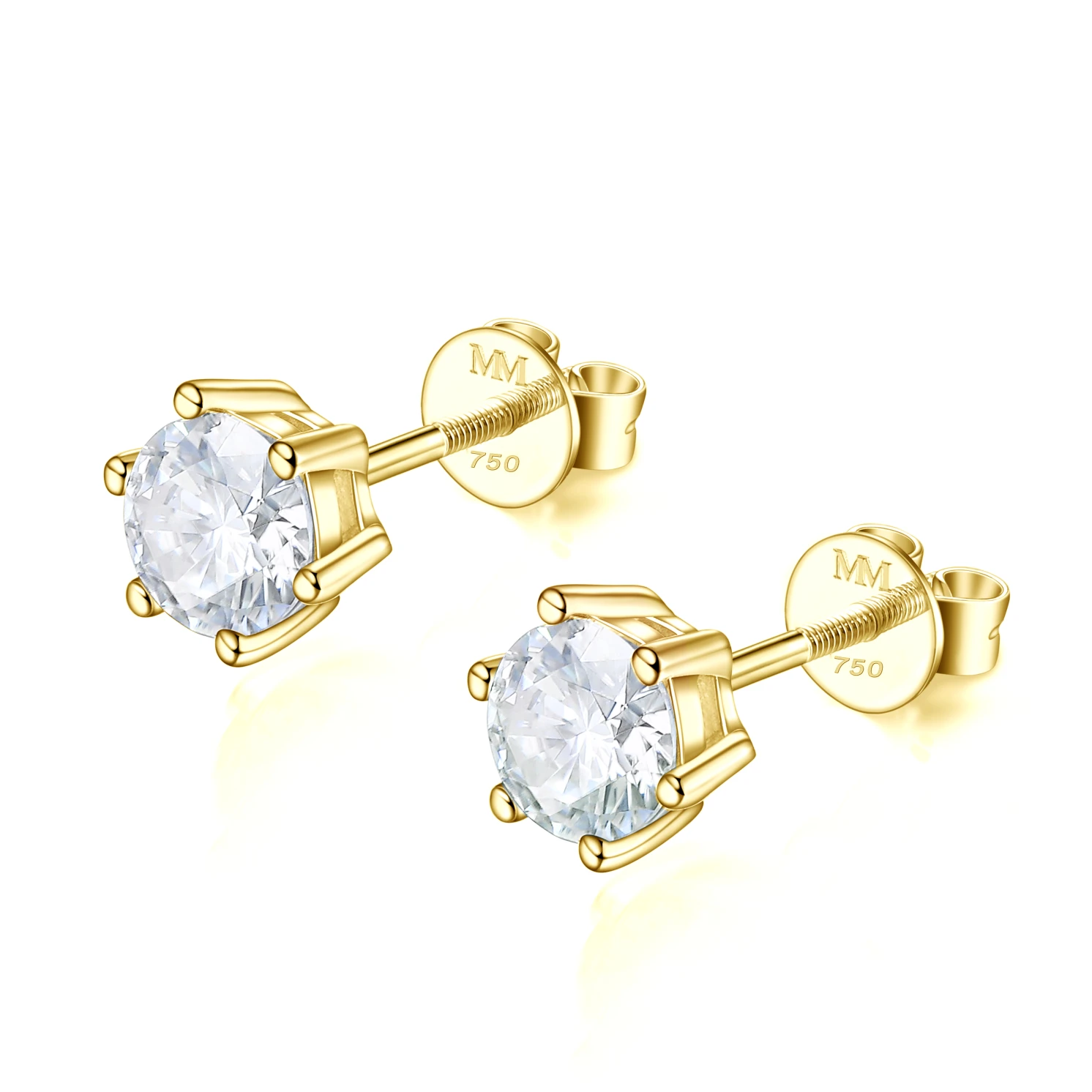 Zephyra - Elegant Screwback Moissanite Stud Earrings Zephyra - Elegant Screwback Moissanite Stud Earrings