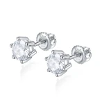 Zephyra - Elegant Screwback Moissanite Stud Earrings Zephyra - Elegant Screwback Moissanite Stud Earrings