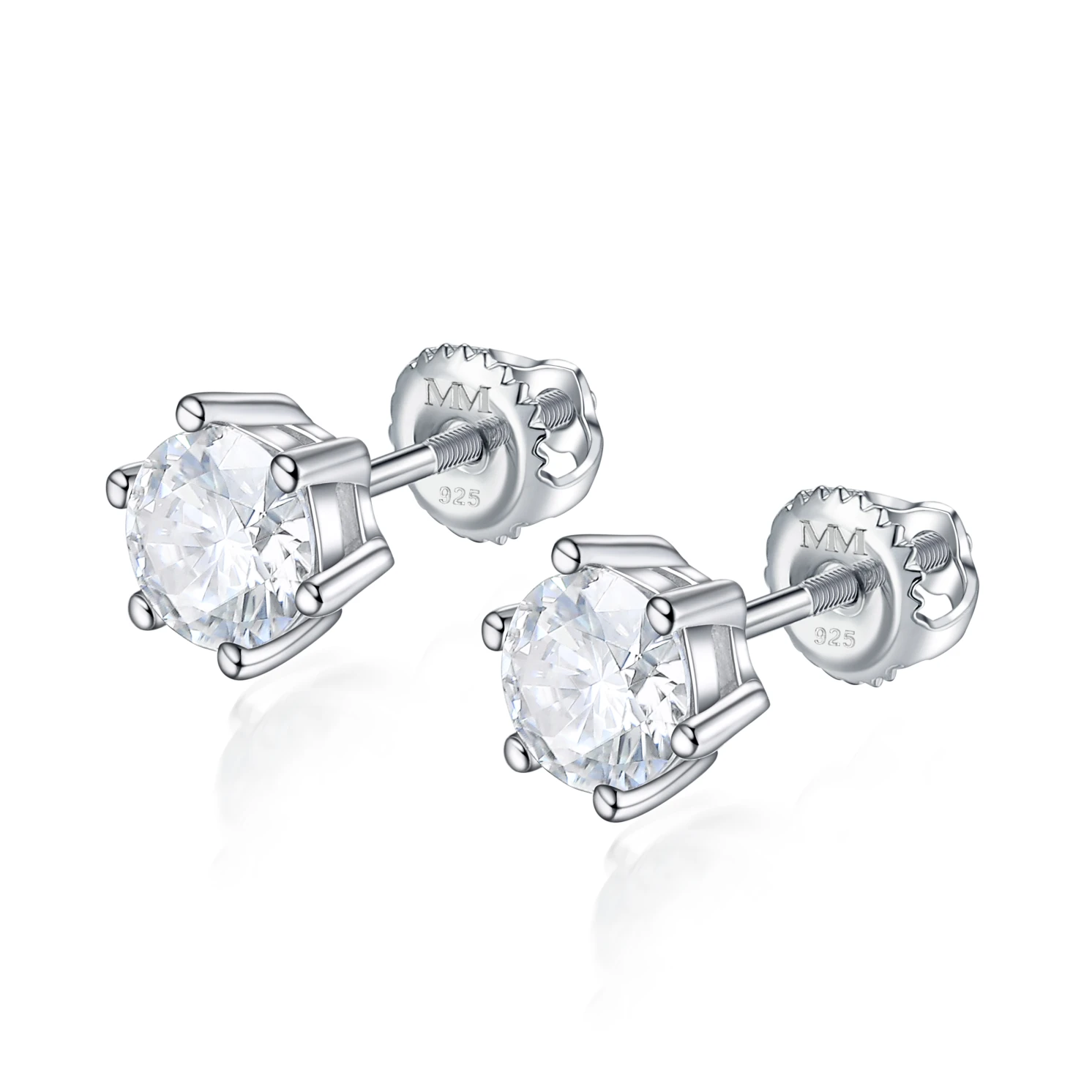 Zephyra - Elegant Screwback Moissanite Stud Earrings Zephyra - Elegant Screwback Moissanite Stud Earrings
