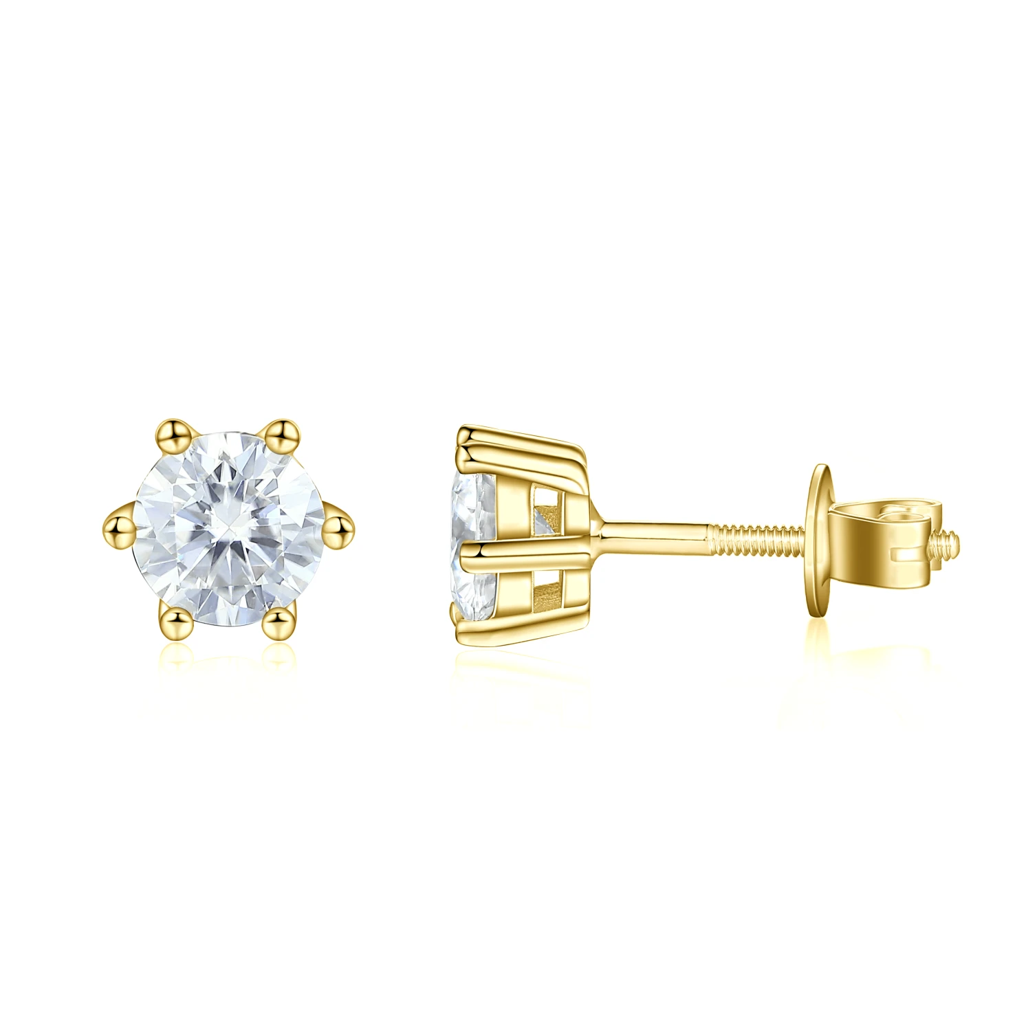 Zephyra - Elegant Screwback Moissanite Stud Earrings Zephyra - Elegant Screwback Moissanite Stud Earrings
