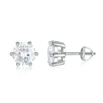 Zephyra - Elegant Screwback Moissanite Stud Earrings Zephyra - Elegant Screwback Moissanite Stud Earrings