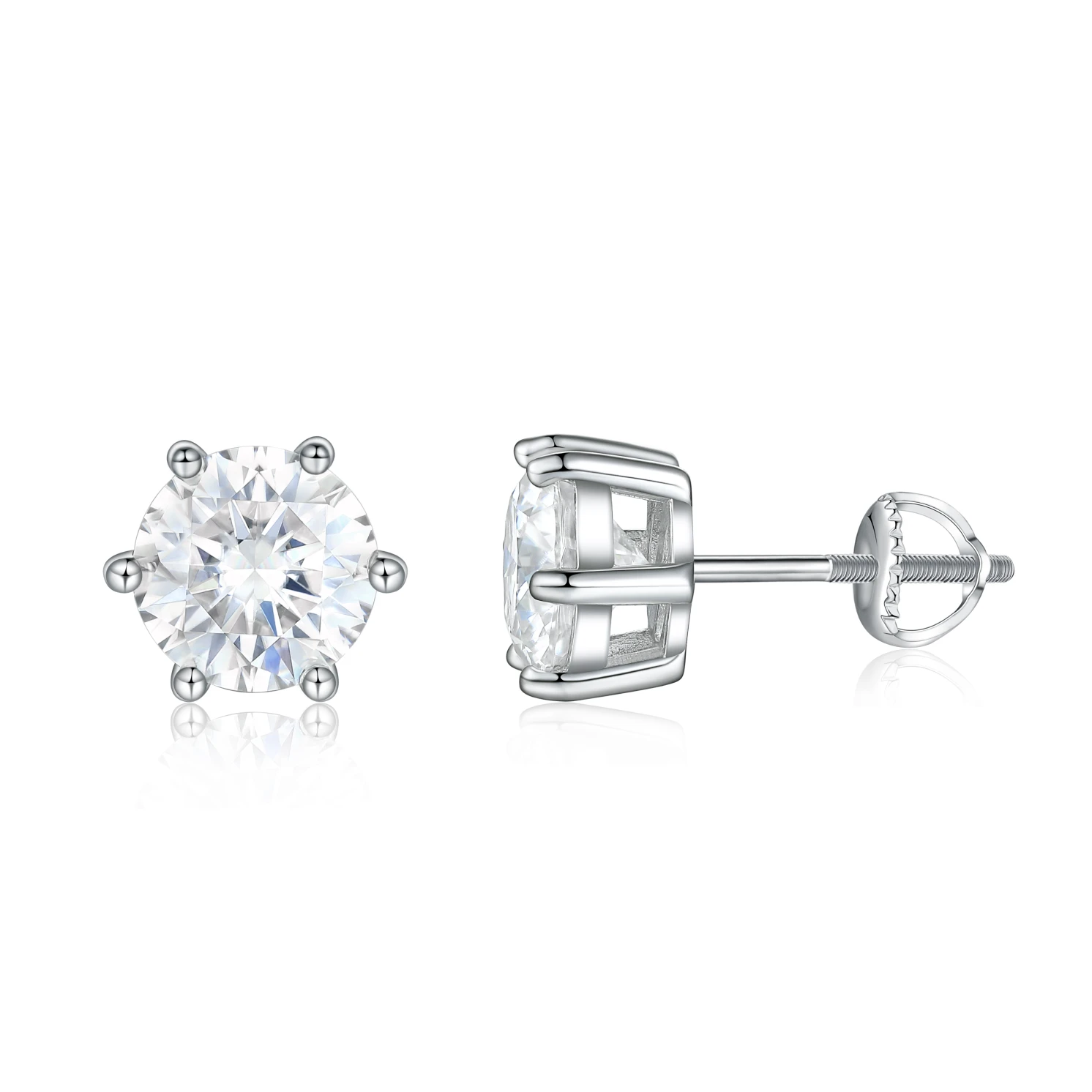 Zephyra - Elegant Screwback Moissanite Stud Earrings Zephyra - Elegant Screwback Moissanite Stud Earrings