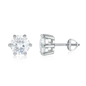 Zephyra - Elegant Screwback Moissanite Stud Earrings