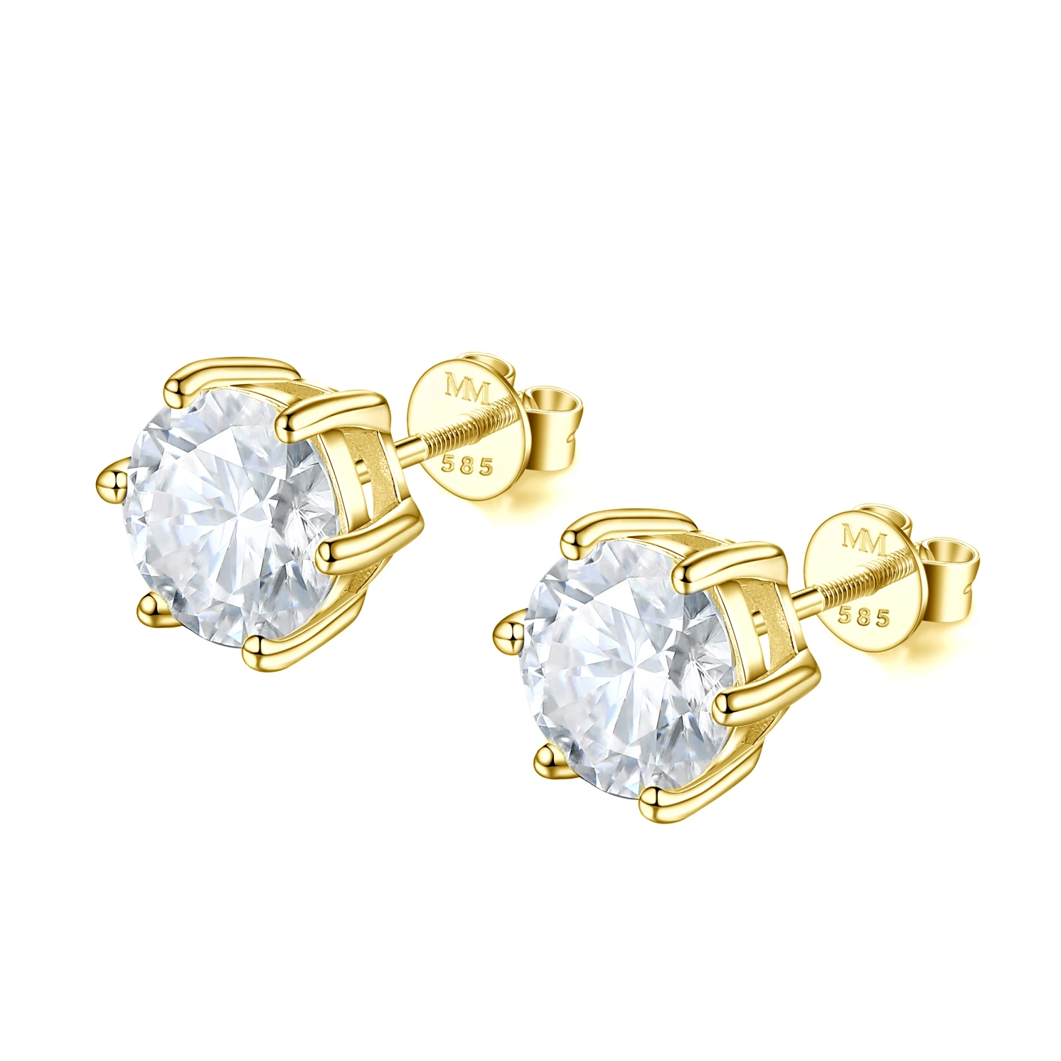 Zephyra - Elegant Screwback Moissanite Stud Earrings Zephyra - Elegant Screwback Moissanite Stud Earrings