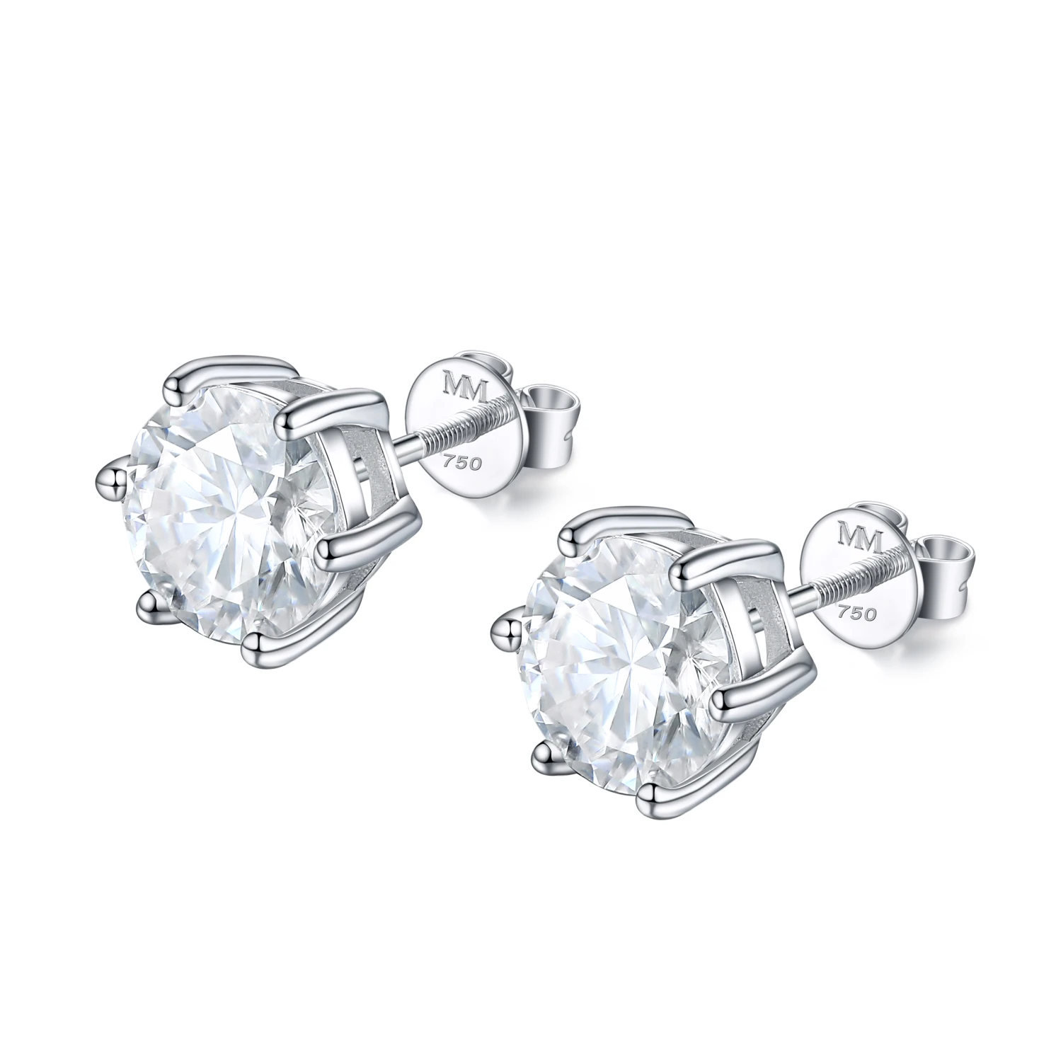 Zephyra - Elegant Screwback Moissanite Stud Earrings Zephyra - Elegant Screwback Moissanite Stud Earrings