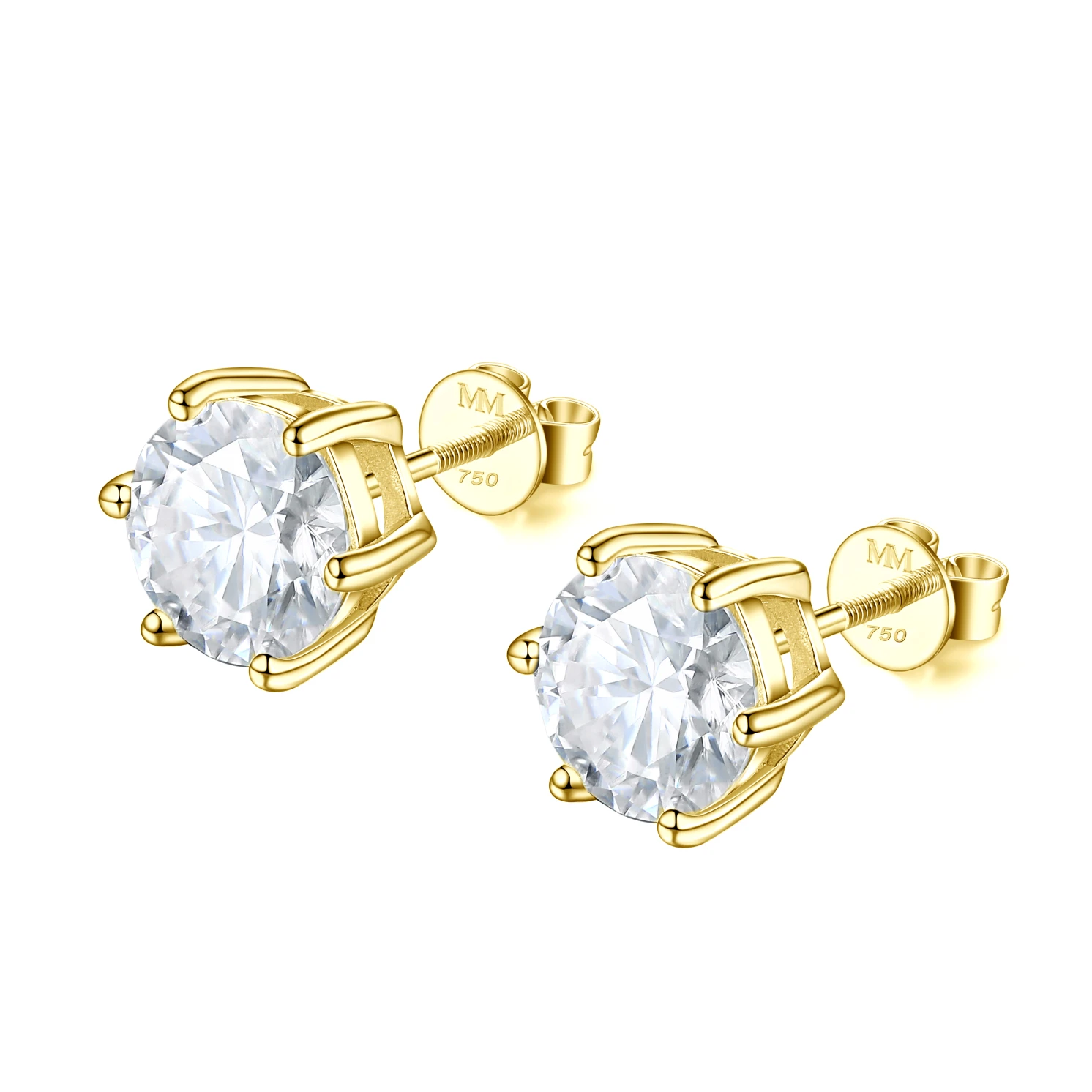 Zephyra - Elegant Screwback Moissanite Stud Earrings Zephyra - Elegant Screwback Moissanite Stud Earrings