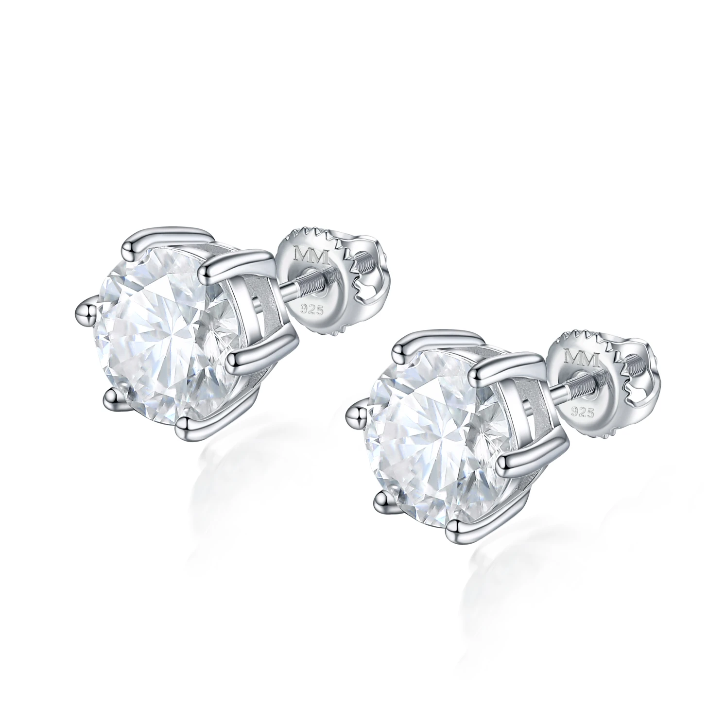 Zephyra - Elegant Screwback Moissanite Stud Earrings Zephyra - Elegant Screwback Moissanite Stud Earrings
