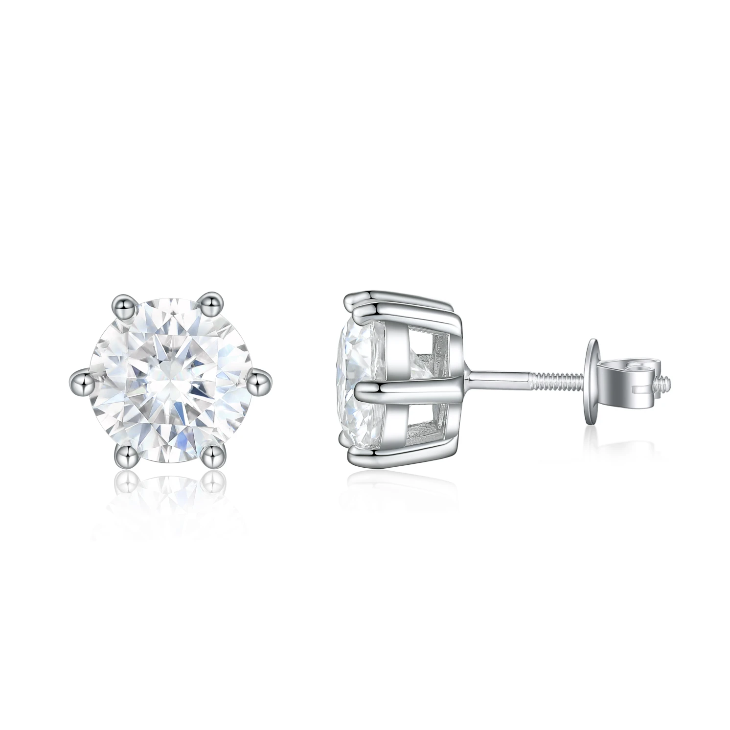 Zephyra - Elegant Screwback Moissanite Stud Earrings Zephyra - Elegant Screwback Moissanite Stud Earrings