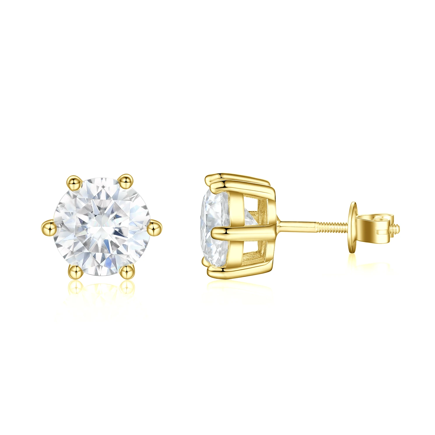 Zephyra - Elegant Screwback Moissanite Stud Earrings Zephyra - Elegant Screwback Moissanite Stud Earrings