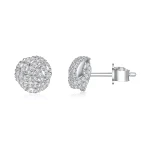 Cluster Spheres - Moissanite Stud Earrings in Pavé Setting Cluster Spheres - Moissanite Stud Earrings in Pavé Setting