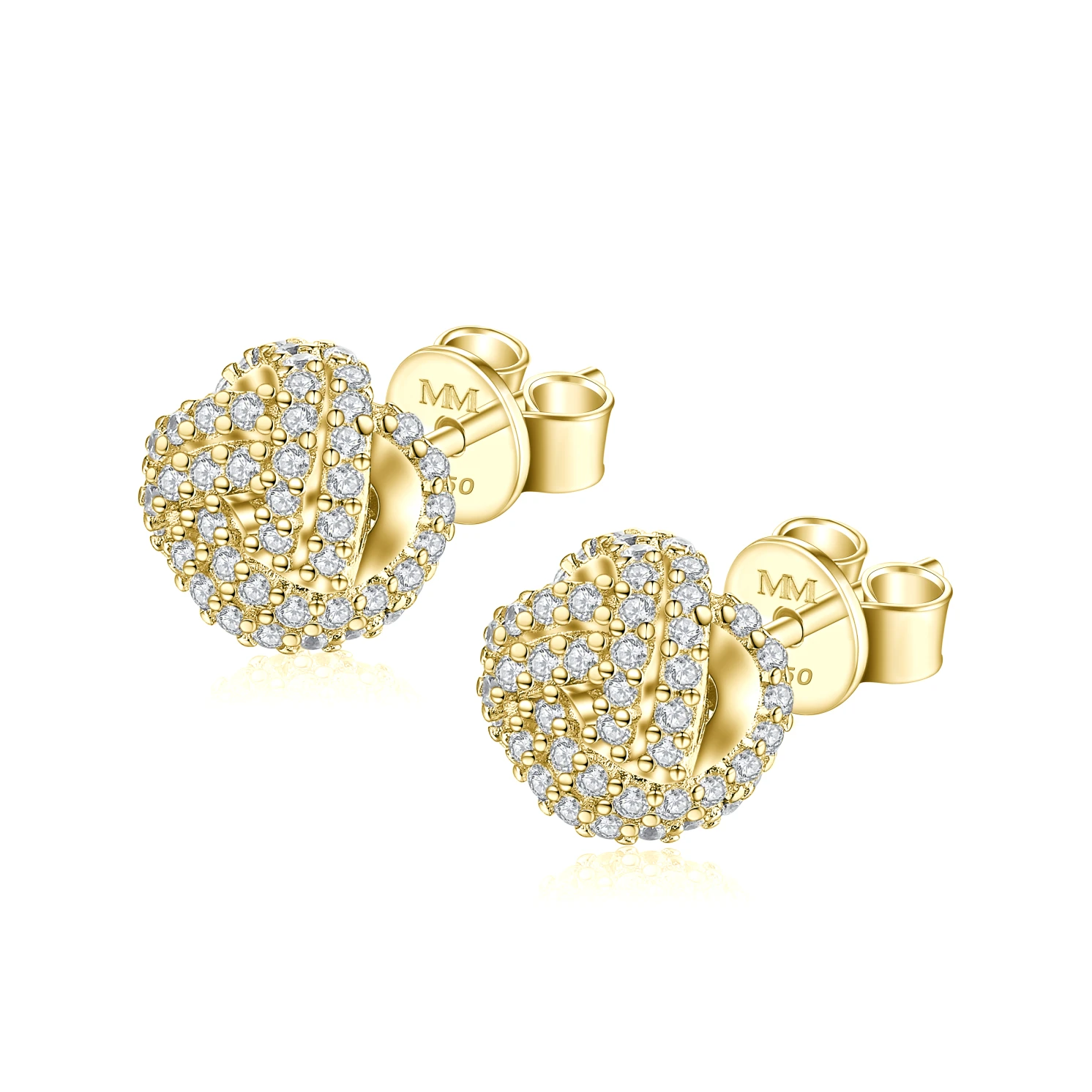 Cluster Spheres - Moissanite Stud Earrings in Pavé Setting Cluster Spheres - Moissanite Stud Earrings in Pavé Setting
