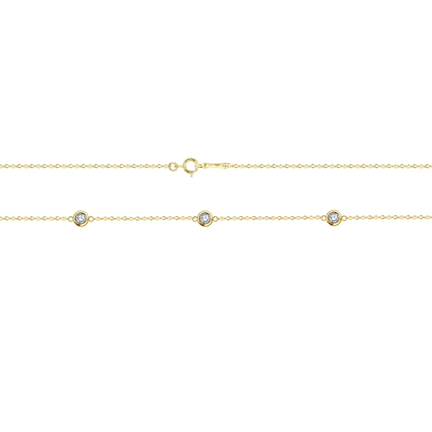Circa - Bezel Set Moissanite Necklace with Adjustable Links