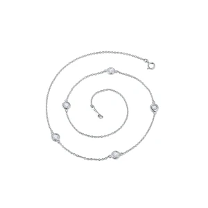 Circa - Bezel Set Moissanite Necklace with Adjustable Links