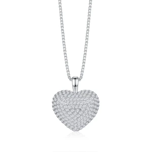 Serenade - Heart Shaped Pavé Moissanite Pendant