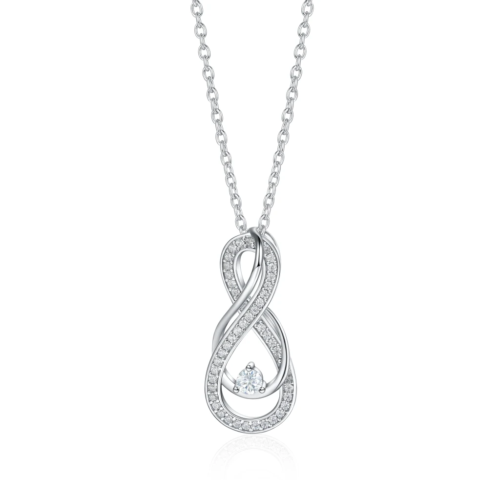 Infinity - Twisting Pavé Moissanite Pendant