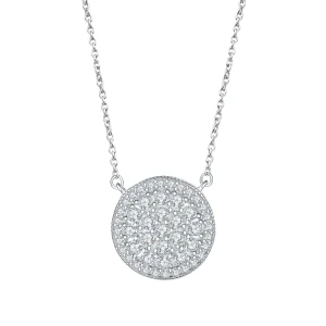 Brillante - Round Moissanite Cluster Pendant with Pavé Halo