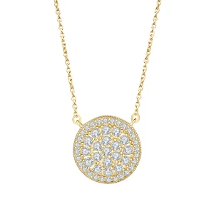 Brillante - Round Moissanite Cluster Pendant with Pavé Halo