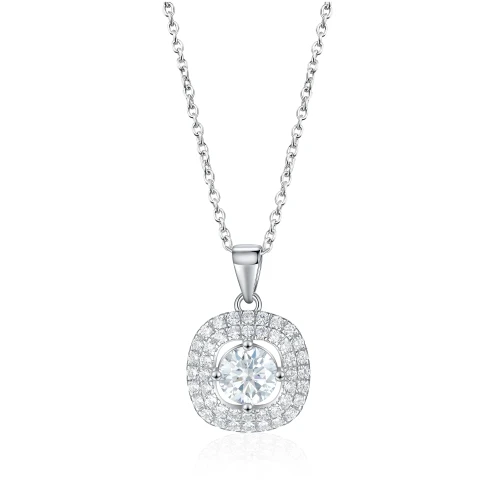 Vivara - Moissanite Pendant with Encrusted Halo