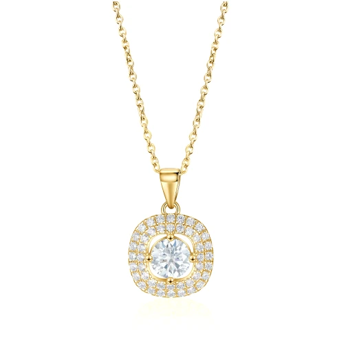 Vivara - Moissanite Pendant with Encrusted Halo