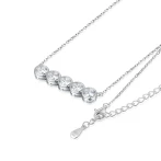 Quinta - Five Stone Moissanite Necklace in Bezel Setting
