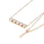 Quinta - Five Stone Moissanite Necklace in Bezel Setting