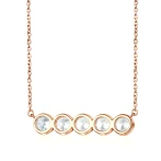 Quinta - Five Stone Moissanite Necklace in Bezel Setting