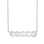 Quinta - Five Stone Moissanite Necklace in Bezel Setting