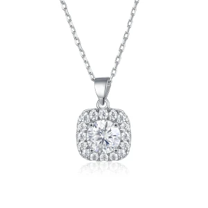 Haloette - Moissanite Pendant with Full Halo Detail