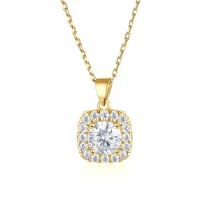 Haloette - Moissanite Pendant with Full Halo Detail