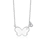 Papillia - Butterfly Charm Moissanite Accent Necklace