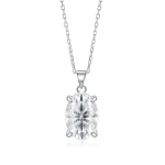 Ovaluxe - Oval Moissanite Pendant with Elegant Four-Prong Design