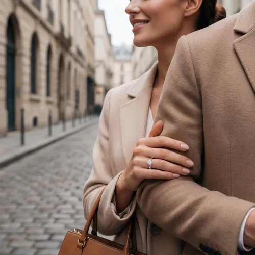 Circline - Klasyczny Okrągły Pierścionek Zaręczynowy Solitaire Z Moissanitu - lifestyle