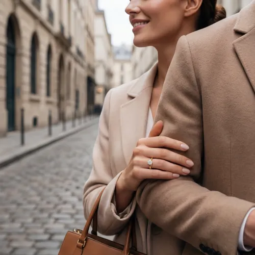 Circline - Classic Round Moissanite Solitaire Engagement Ring - lifestyle