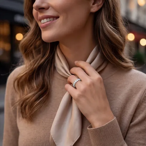 Daphne - Oval Cut Moissanite Full Eternity Ring - lifestyle