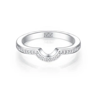 Cirquette - Contoured Moissanite Wedding Band With Accent Stones