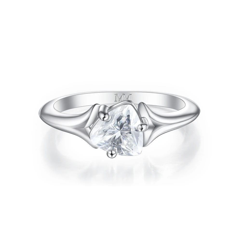 Elysia - Trillion Solitaire Moissanite Ring