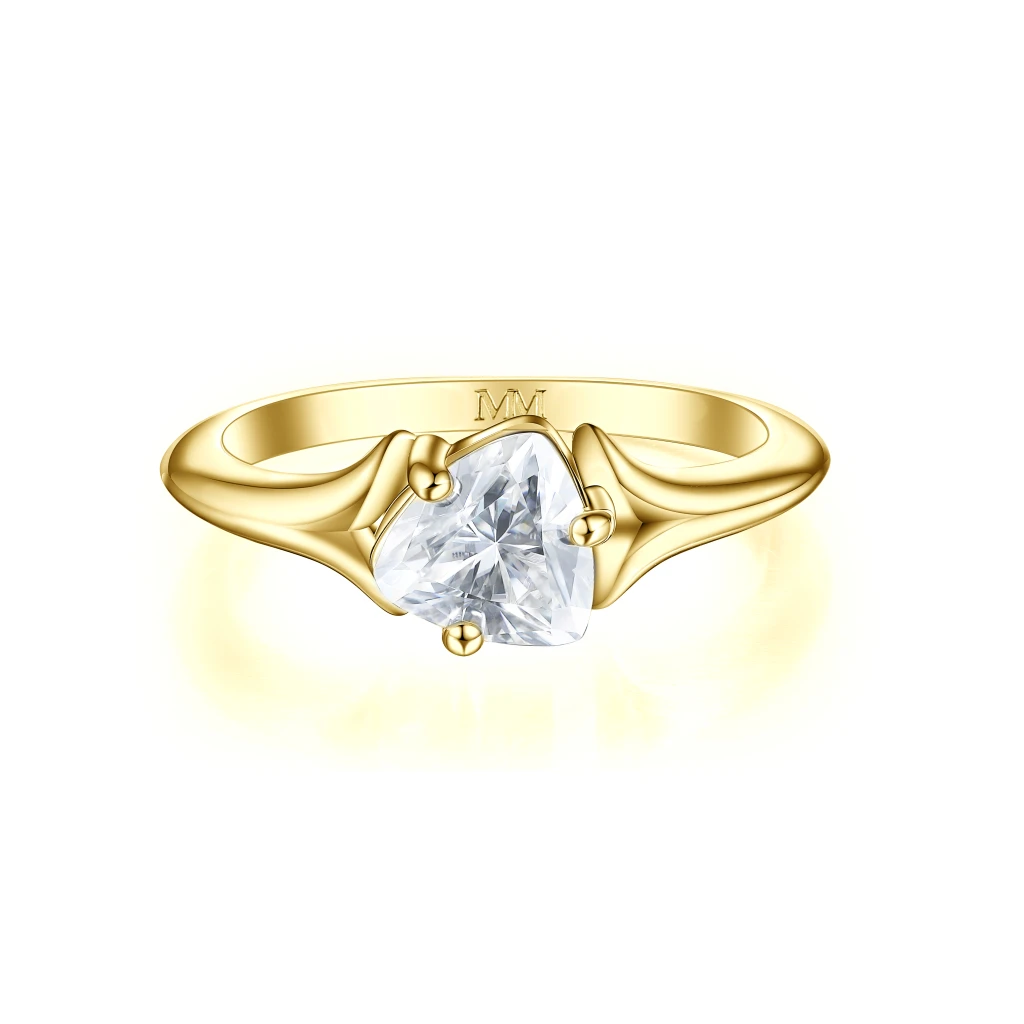 Elysia - Trillion Solitaire Moissanite Ring