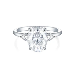 Vivienne - Oval Moissanite Trilogy Engagement Ring