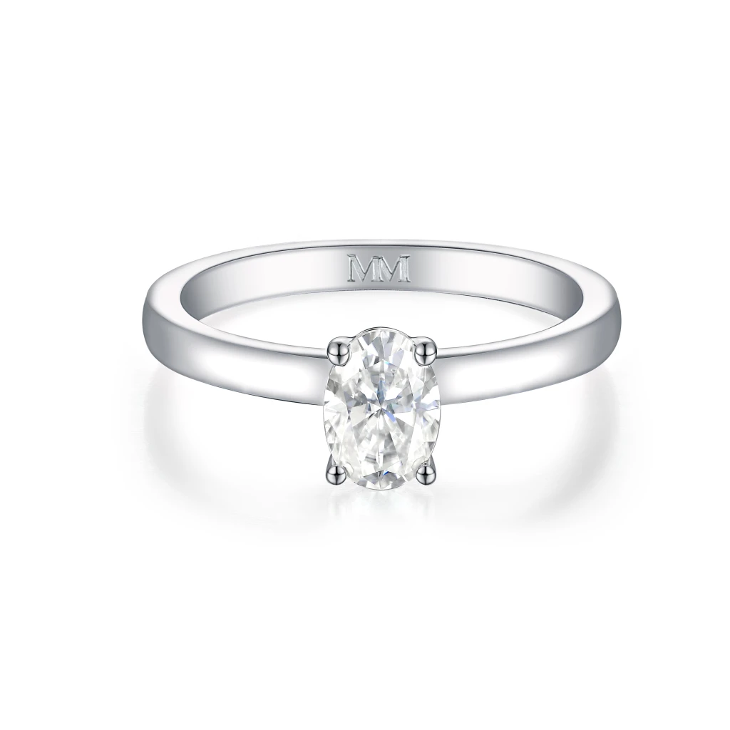 Ovalique - Classic Oval Solitaire Moissanite Engagement Ring