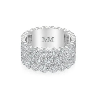 Cresta - Wide Pavé Set Moissanite Engagement Ring