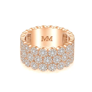 Cresta - Wide Pavé Set Moissanite Engagement Ring