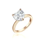 Amorelle - Heart Cut Moissanite Engagement Ring with Hidden Halo