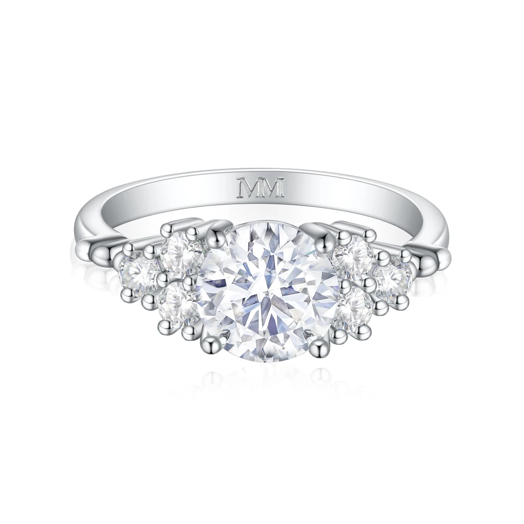 Astral - Moissanite Engagement Ring with Side Stones