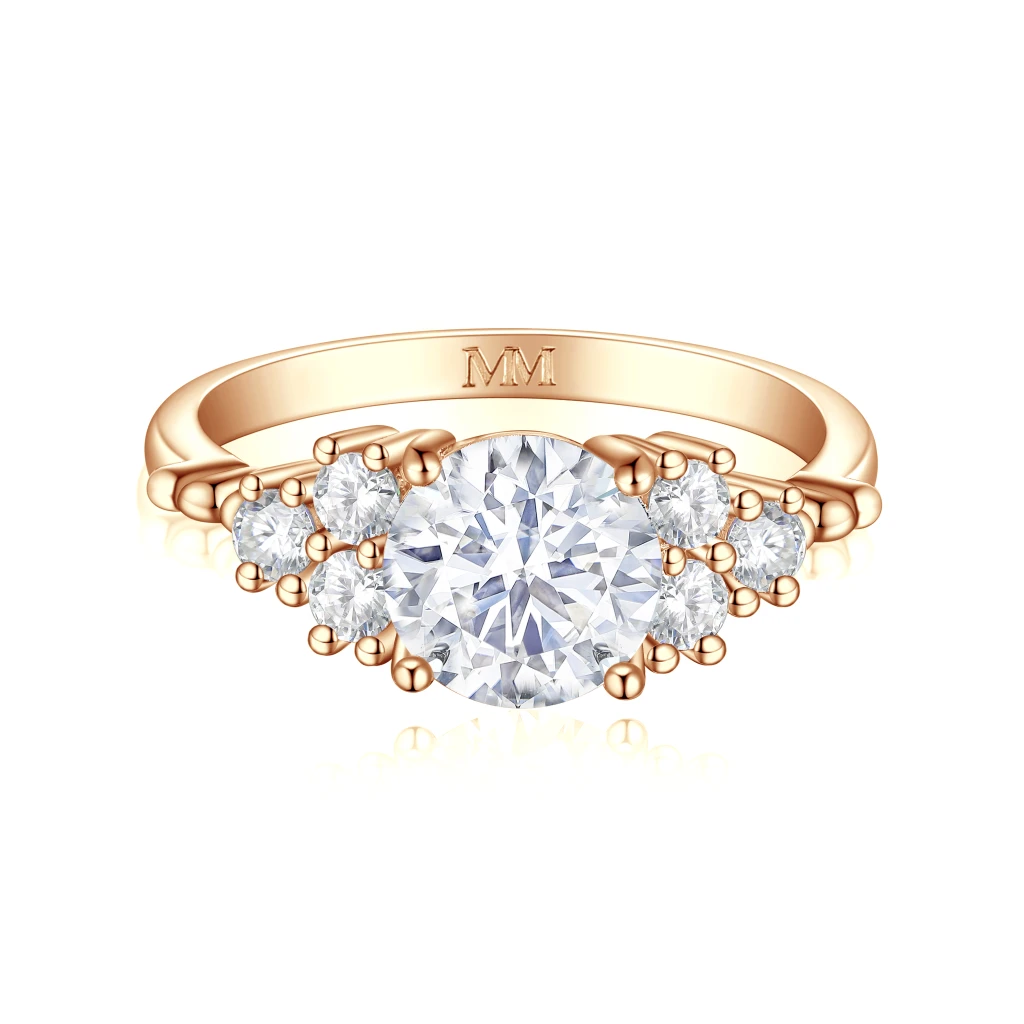 Astral - Moissanite Engagement Ring with Side Stones