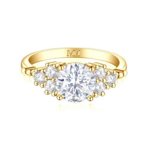 Astral - Moissanite Engagement Ring with Side Stones