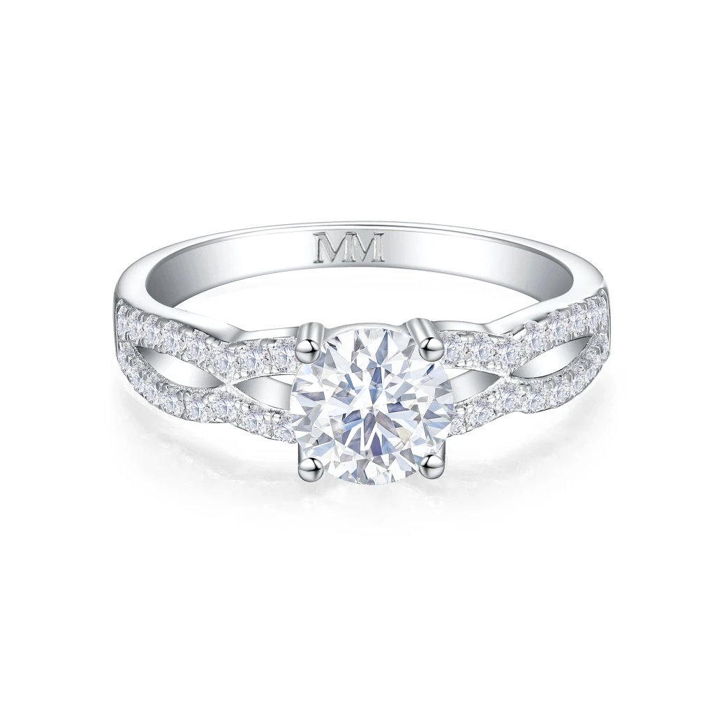 Verity - Moissanite Engagement Ring with Twisted Band