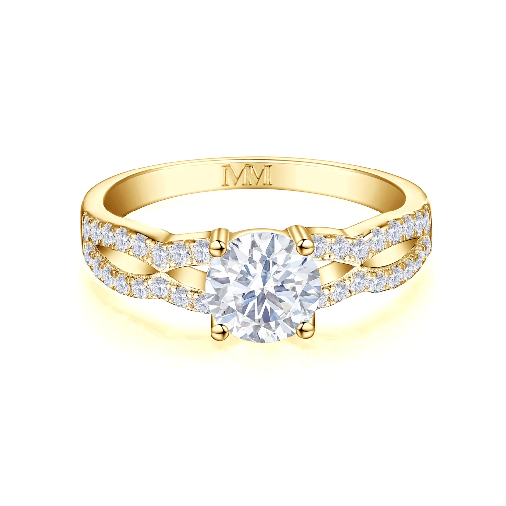 Verity - Moissanite Engagement Ring with Twisted Band