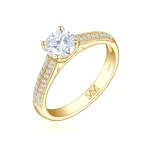 Venette - Moissanite Engagement Ring With Pavé Side Stones